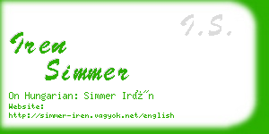 iren simmer business card